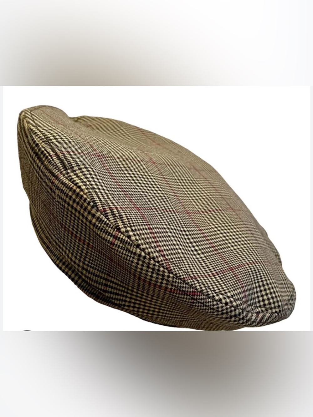 & Other Stories Checked Newsboy Cap in Beige, Black, Red